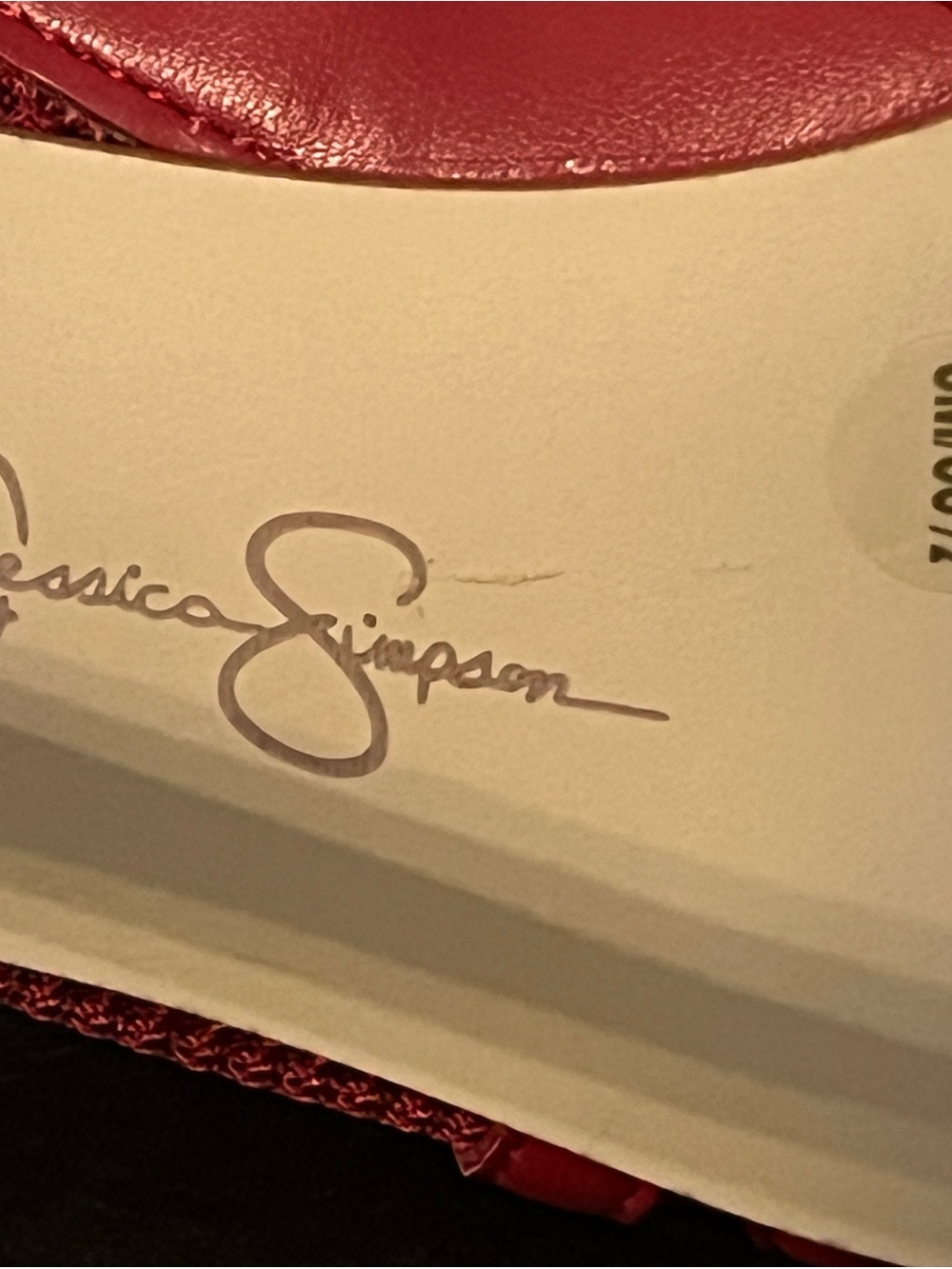 Jessica Simpson Red Open-Toe Ankle Heeled Booties - Picture 6 of 8